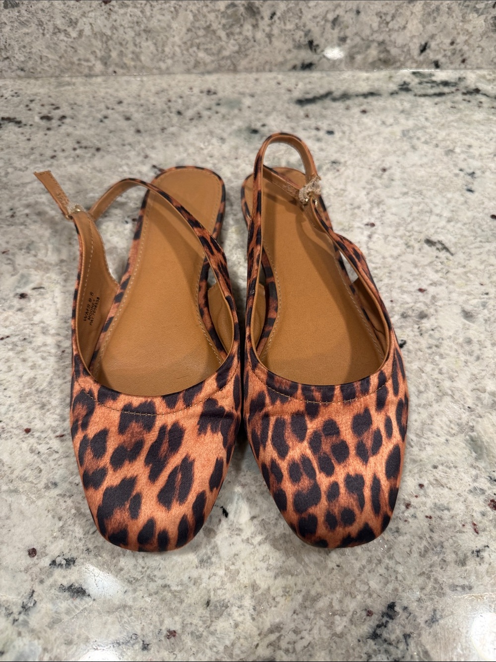 DV by Dolce Vita Leopard Print Slingback Flats in Brown and Black